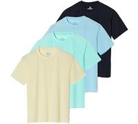 Real Essentials 4 Pack Womens Short Sleeve Rash Guard - UPF 50+ Sun Shirt UV Protection Quick Dry Swim Top (Plus Size)