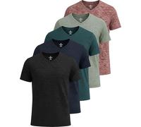Real Essentials 5 Pack: Men’s V-Neck Dry-Fit Moisture Wicking Active Athletic Tech Performance T-Shirt, Set 15, XXL