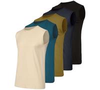 Real Essentials 5 Pack: Men's Cotton Sleeveless Crewneck Tank Top Casual Shirts Tees (Big & Tall Available), Set 7, XL