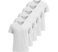 Real Essentials 5 Pack: Men's Dry-Fit Moisture Wicking V-Neck Active Athletic Tech Performance T-Shirts, M