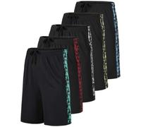 Real Essentials 5 Pack: Men's Mesh Athletic Performance Gym Shorts with Pockets (S-3X), Set Q, XX-Large