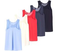 Real Essentials 5 Pack: Women's Racerback Athletic Tank Top Mesh Back Dry-Fit Sleeveless Shirt for Workout Running Gym (Plus), Set 6, L