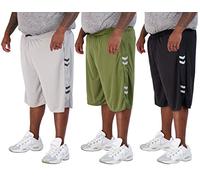 Real Essentials Men's Big & Tall 3-Pack Dry Fit & Mesh Active Athletic Perfomance Shorts (3X-5X), Mesh-set G, 4X