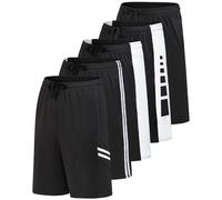 Real Essentials Men's Gym Tennis Shorts, Black, 3XL