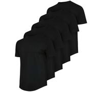 Real Essentials Mens SS Cotton Curved Hem Crew Shirt, Set 2, Large