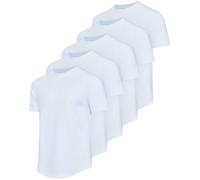 Real Essentials Mens SS Cotton Curved Hem Crew Shirt, Set 8, Large