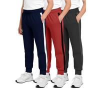 Real Essentials Pack of 3: Men's Pyjama Pants - Men's Knit Cotton Flannel Plaid Lounge Bottoms with Button Fly S-3XL, Set F, 8