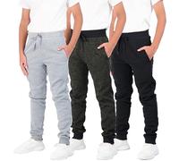 Real Essentials Pack of 3: Men's Pyjama Pants - Men's Knit Cotton Flannel Plaid Lounge Bottoms with Button Fly S-3XL, Set C, XS