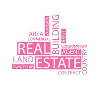 Real Estate Agency Words Agent Realtor Office Vinyl Art Sticker 34x42.8cm Store Decoration Pink