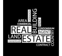 Real Estate Agency Words Agent Realtor Office Vinyl Art Sticker 51x64.2cm Tattoo Culture White