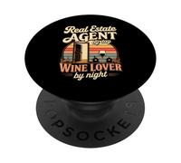 Real Estate Agent By Day Wine Lover By Night Realtor PopSockets Adhesive PopGrip
