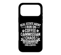Real Estate Agent Coffee Commission Chaos Typography Design Case for iPhone 17 Pro Max