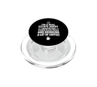 Real Estate Agent Finding Dream Homes & Drinking Coffee Sign PopSockets PopGrip for MagSafe