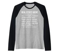 Real Estate Agent Funny Dictionary Definition Typography Raglan Baseball Tee