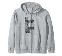 Real Estate Investing Buy Hold Rental Property Investor Zip Hoodie