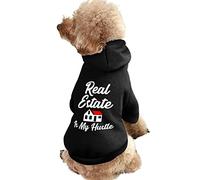 Real Estate is My Hustle Dog Hoodie Sweatshirt with Hat Prints Dog Cat Clothes Cute Pet Winter Costume