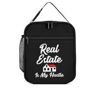 Real Estate is My Hustle Insulated Lunch Bag Reusable Cooler Lunchbox Tote Meal Container for Women Men