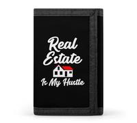 Real Estate is My Hustle Men's Trifold Wallet Slim Minimalist ID Credit Holder
