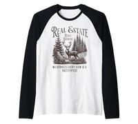Real Estate Rural Brokers Wilderness Deer Forest Nature Art Raglan Baseball Tee