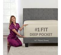 REAL Extra Deep Pocket Full Size Sheet Perfectly Fitted for 14'18' Deep Mattresses Beige Light Cream