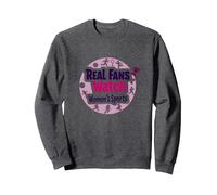 Real Fans Watch Women's Sports: Athletic Empowerment Sweatshirt, Adult Unisex, Dark Heather Grey, M