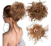 Real Fashion Tousled Updo Hair Pieces Messy Bun Hair-Scrunchies Extensions Hairpieces Ponytails HairExtensions for Women Light Auburn