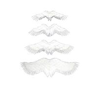 Real Feather Angel Wings Costume Accessory, Black & White Fallen Angel Wings in Multiple Sizes, Adult Fancy Dress Prop for Halloween, Cosplay, Carnival and Themed Party Decoration