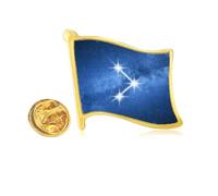 Real Feeling Beautiful Lucky Stars Golden Metal Flag Lapel Pin Badge