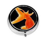 Real Fish Print Pill Box for Pocket Round Pill Box 3 Compartment Decorative Portable Travel Pill Holder Tablet Vitamin Organizer Mini Pill Case(2pcs)