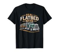 Real Flatbed Trucker American Flag Proud Highway Warrior T-Shirt