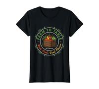 Real Food Real Flavor Harvest Veggies Value Graphic T-Shirt, Women, Black, L