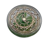 Real Four Leaf Clover Good Luck Pocket Token, Preserved, 3.2 cm, Including Metal Ornament (Magic Circle of The Moon)