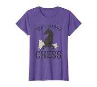 Real Gamers Play Chess Player White Chess Knight Club Lover T-Shirt