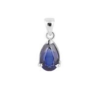 REAL-GEMS 15 Ct Pear Cut Natural Blue Sapphire Pendant Necklace 925 Sterling Silver Jewelry for Women with Chain