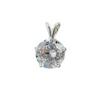 REAL-GEMS 5.50 Ct Natural White Round Diamond Pendant Necklace for Women Sterling Silver Handmade Certified Solitaire Gemstone Jewelry