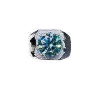 REAL-GEMS 5.80 Ct Round Cut Blue Treated Diamond Solitaire Ring Certified 925 Sterling Silver Women Jewelry Statement Ring Bold Design -5