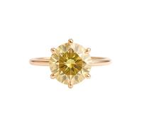REAL-GEMS 6.50 Ct Round Cut Champagne Treated Diamond Solitaire Ring Certified 925 Sterling Silver Women Jewelry Elegant Solitaire Statement Ring -7