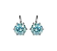 REAL-GEMS 7.50 Ct Natural Blue Diamond Dangler Earrings 925 Sterling Silver Jewelry for Women with Elegant Drop Design and Bold Gemstone Shine