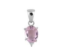 REAL-GEMS 8.50 Ct Oval Cut Natural Pink Topaz Pendant Necklace for Women 925 Sterling Silver Handmade Jewelry with Chain Solitaire Gemstone