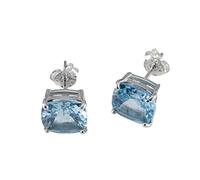 Real Gemstones Cushion Faceted Blue Topaz Earrings - 925 Silver Earring Blue Topaz Real Gemstones December Month Sagittarius Astrology Earring - new jewelry gift for new years day
