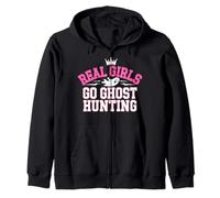 Real Girl Go Ghost Hunting Halloween Paranormal Investigator Zip Hoodie