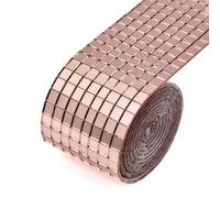 Real Glass Square Sticker Tiles 5mm Silver Backed(Rose Gold)