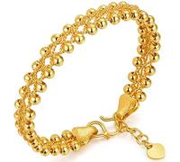 Real Gold Series, 18K Yellow Gold Women's Bracelet, Wave Bangle Women's Bracelet for Wedding Party Engagement