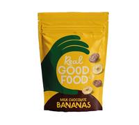 Real Good Food Co Milk Chocolate Bananas 150g Bag - Chocolate Coated Nuts, Nibbles and Snacks! - Milk Chocolate Coated Bananas - Luxury Snack
