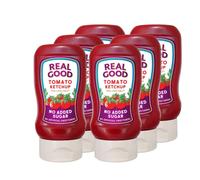 Real Good No Added Sugar Tomato Ketchup | Recyclable | Vegan | Natural | Gluten & Dairy Free | 310 g x 6 Bottles