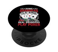 Real Grandpas Play Poker Funny Gifts For Grandfather PopSockets Adhesive PopGrip