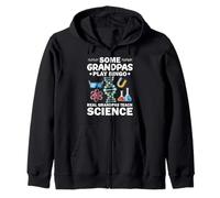 Real Grandpas Teach Science Funny Nerdy Grandpa Humor Zip Hoodie