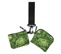 Real Green Cabbage Dual Coin Purse Credit Card Holder Wallet Slim Portable Card Wallet Money Organizer with Zipper Coin Pocket for Woman 2 Pcs, Real green cabbage, One Size, Print Art