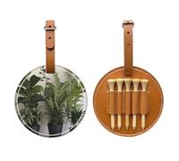 Real Green Plants Brown Printed Golf tee Storage Bag - for Men only, Durable PU Material, Easy to Carry, Enhance The Golf Experience
