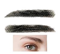 Real Hair Brows - Handmade False Eyebrows | Soft and Lightweight Natural Adhesion, Reusable Eyebrows for Cosplay, Aesthetics, Hair Loss and Makeup Professional